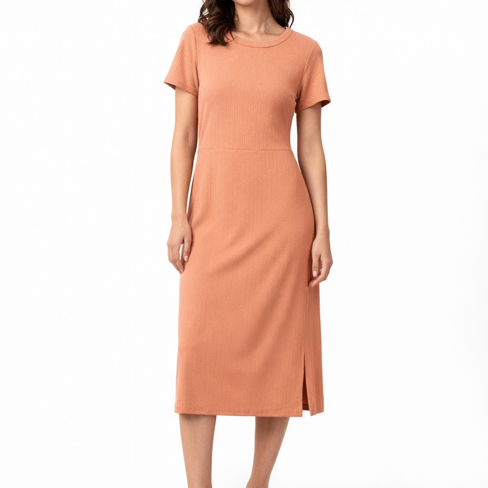 Liz Claiborne Short-sleeve Ribbed maxi dress.